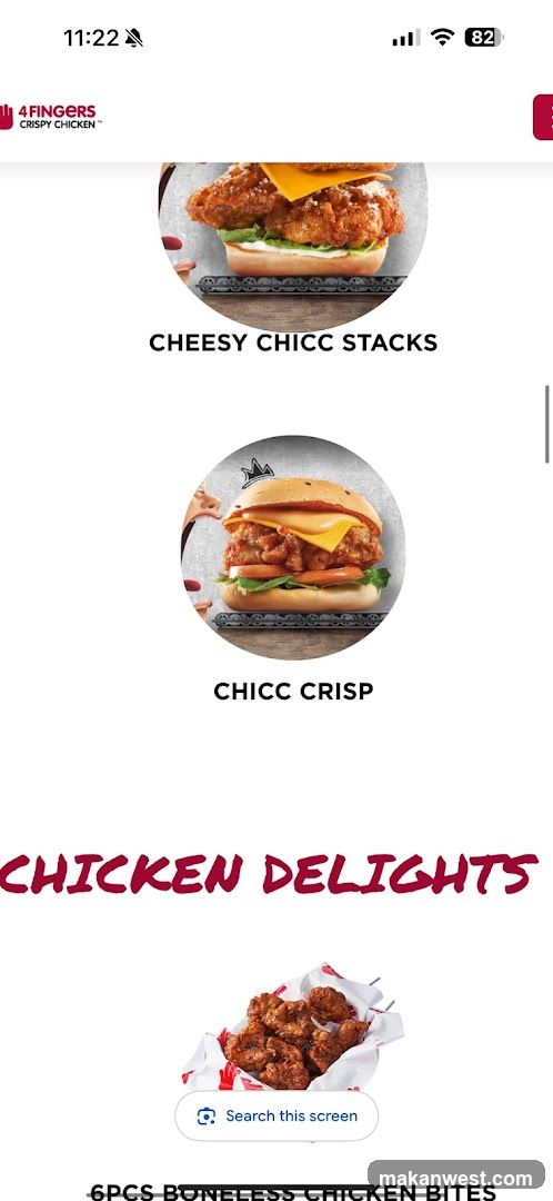 4 Fingers Crispy Chicken App Screen