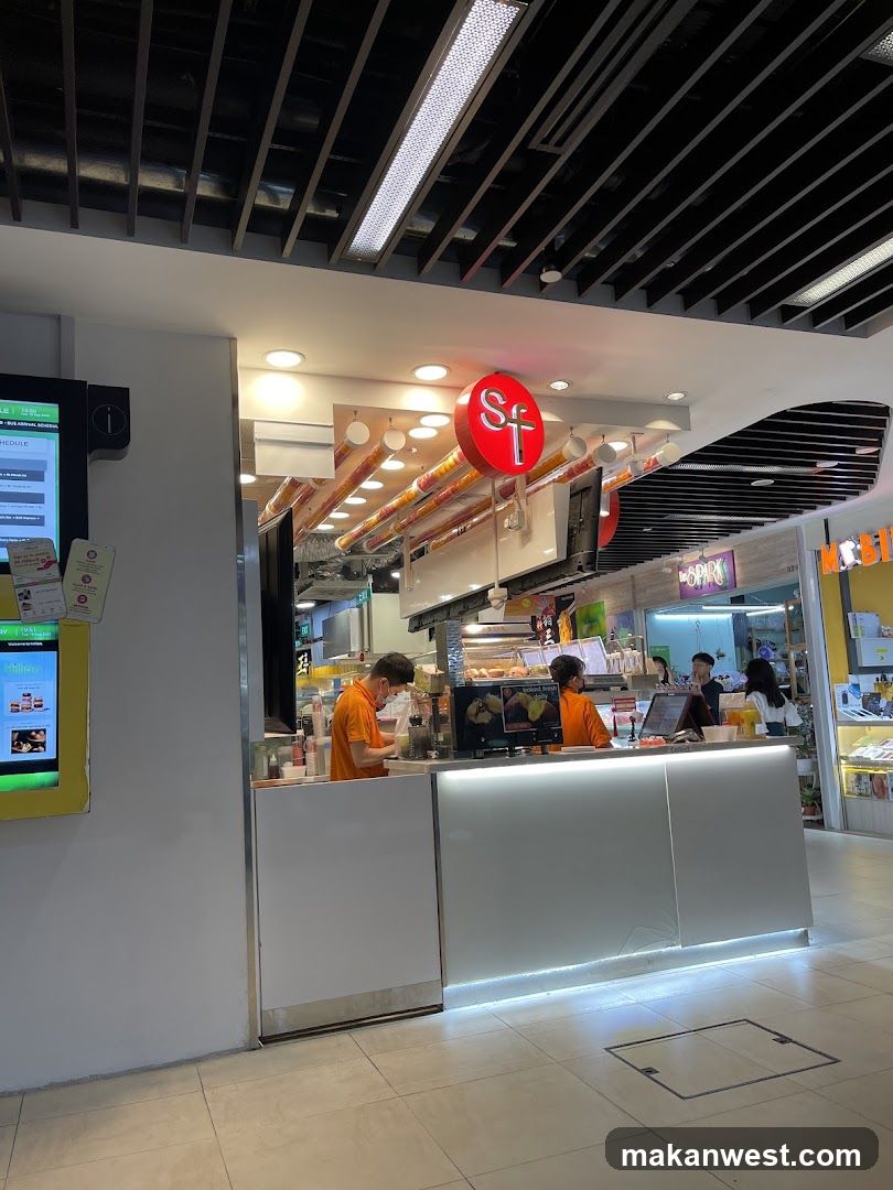 Food stall interior view