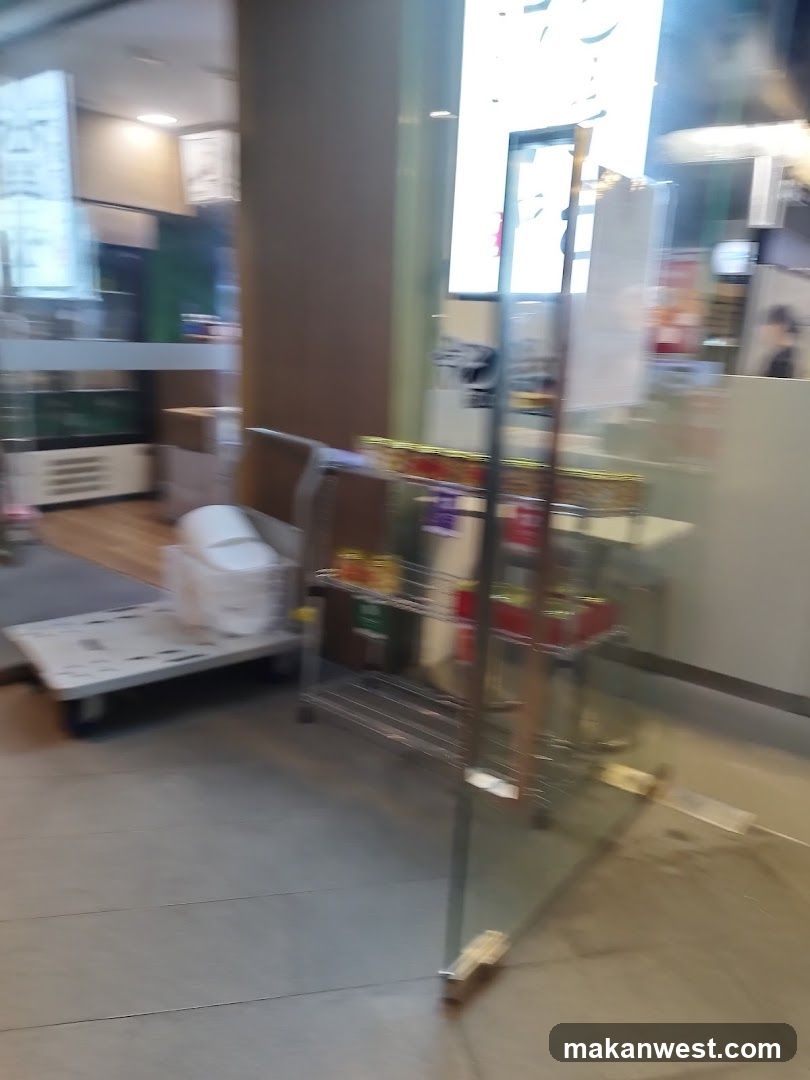 Store Interior with Product Display and Cart