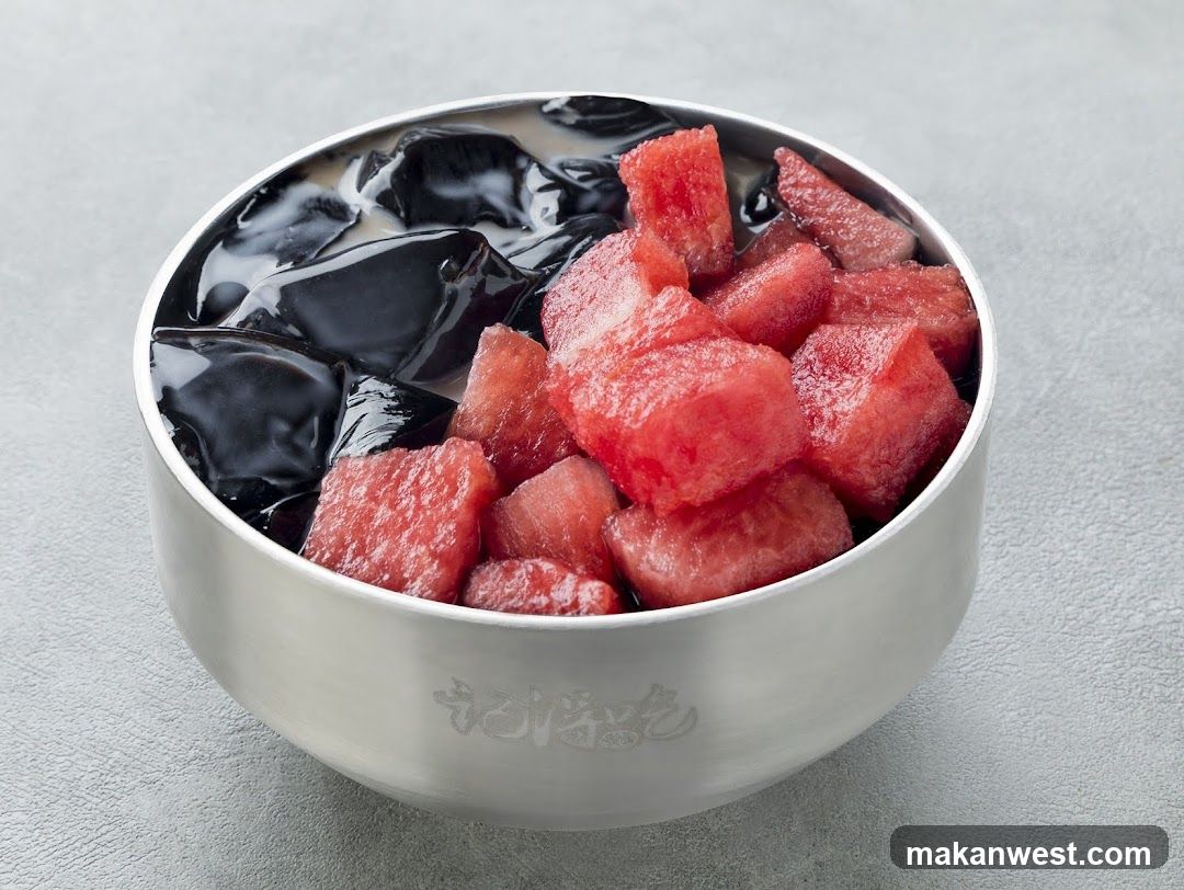 Watermelon and Black Jelly Dessert Bowl