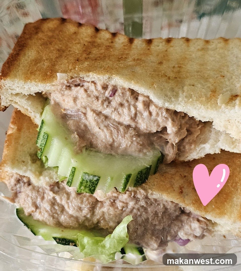 Tuna Sandwich with Cucumber and Lettuce