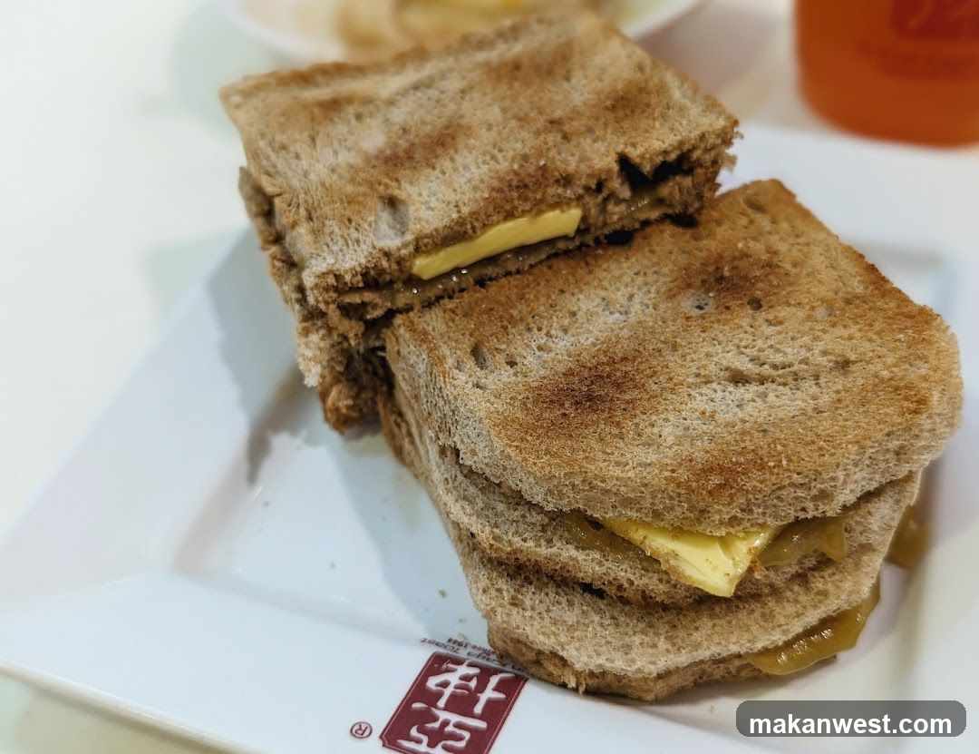Toast Sandwiches on White Plate