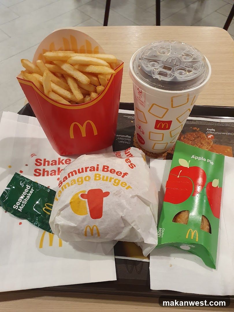McDonald's Meal with Samurai Beef Tamago Burger