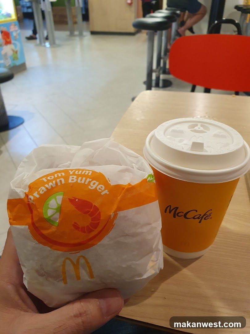McDonald's Meal with Tom Yum Prawn Burger