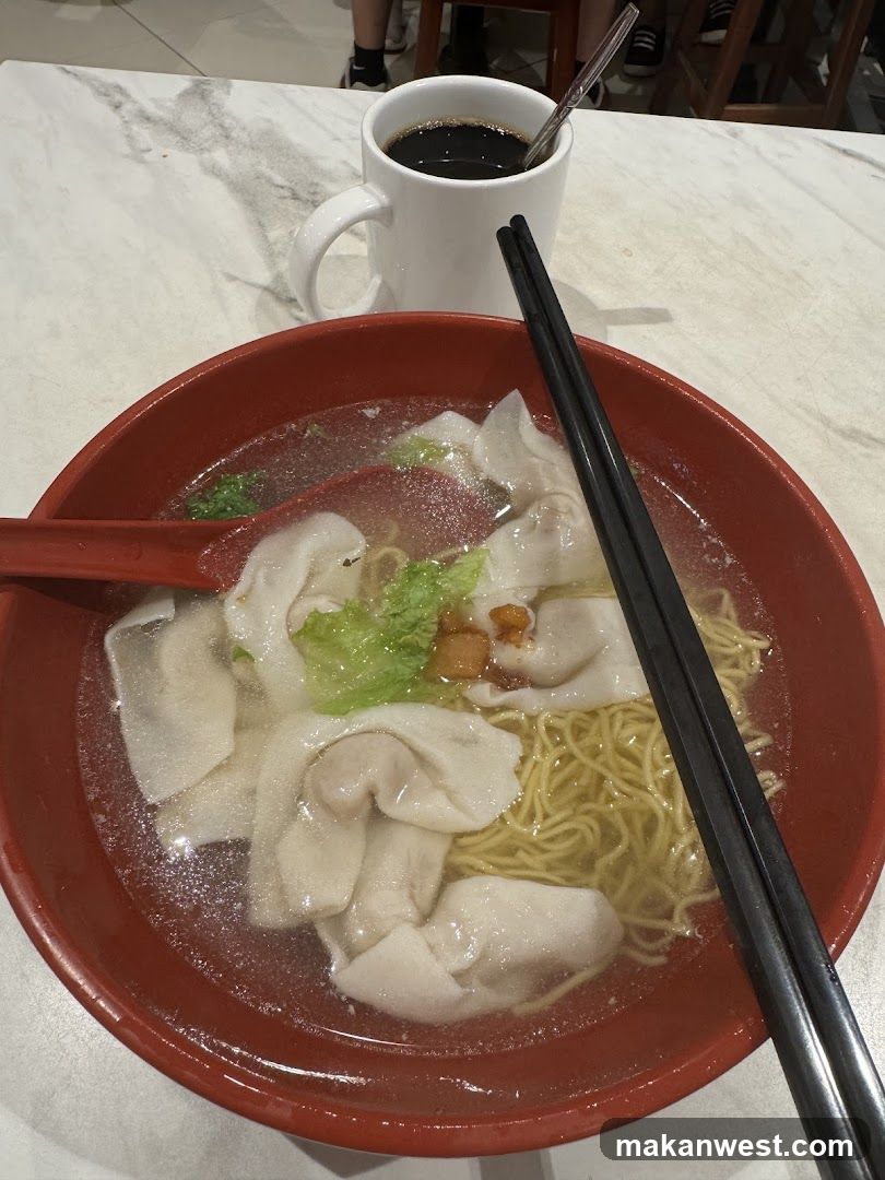 Wonton Noodle Bowl with Coffee