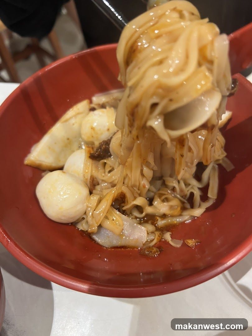 Noodle Bowl with Fish Balls and Mushrooms