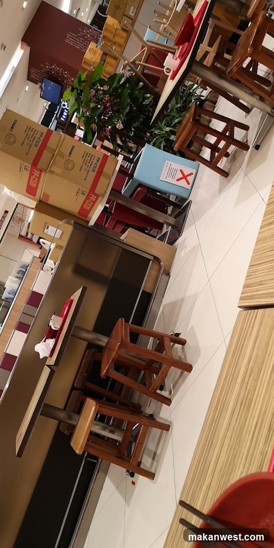 Restaurant Interior with Boxes and Furniture