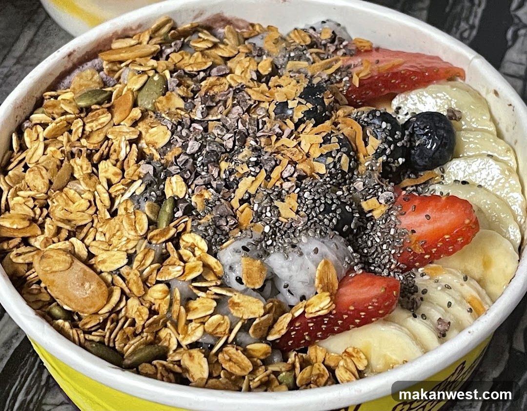 Acai Bowl with Granola and Fruits
