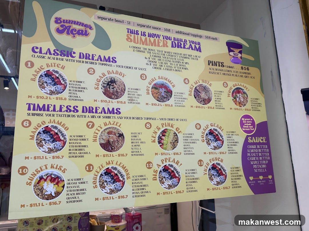 Summer Acai Menu Board
