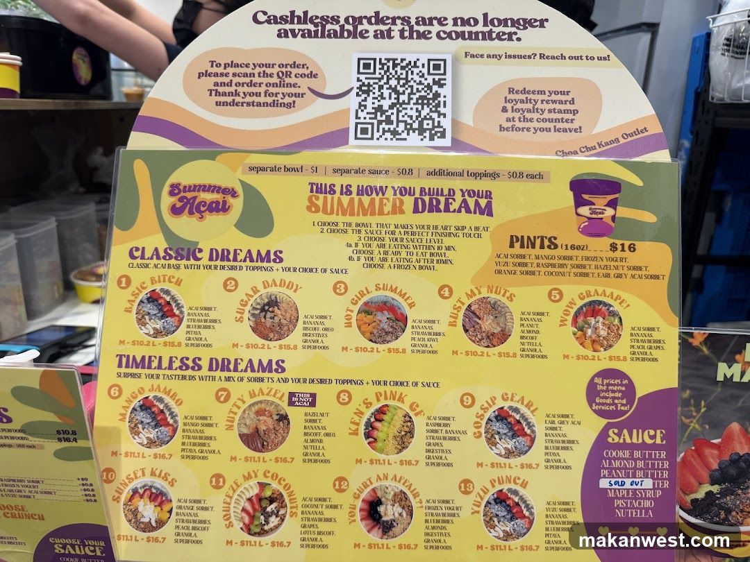 Summer Meal Menu Board