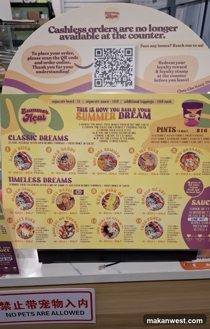 Summer Heal Menu Board