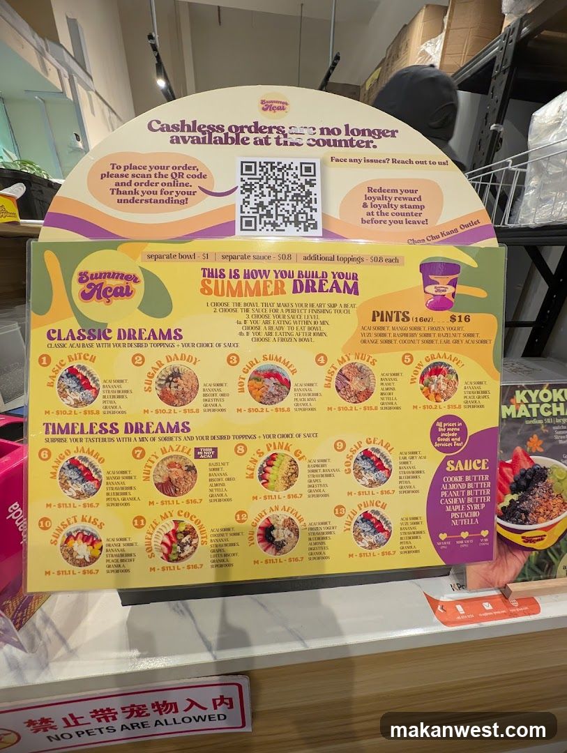 Summer Heals Menu Board