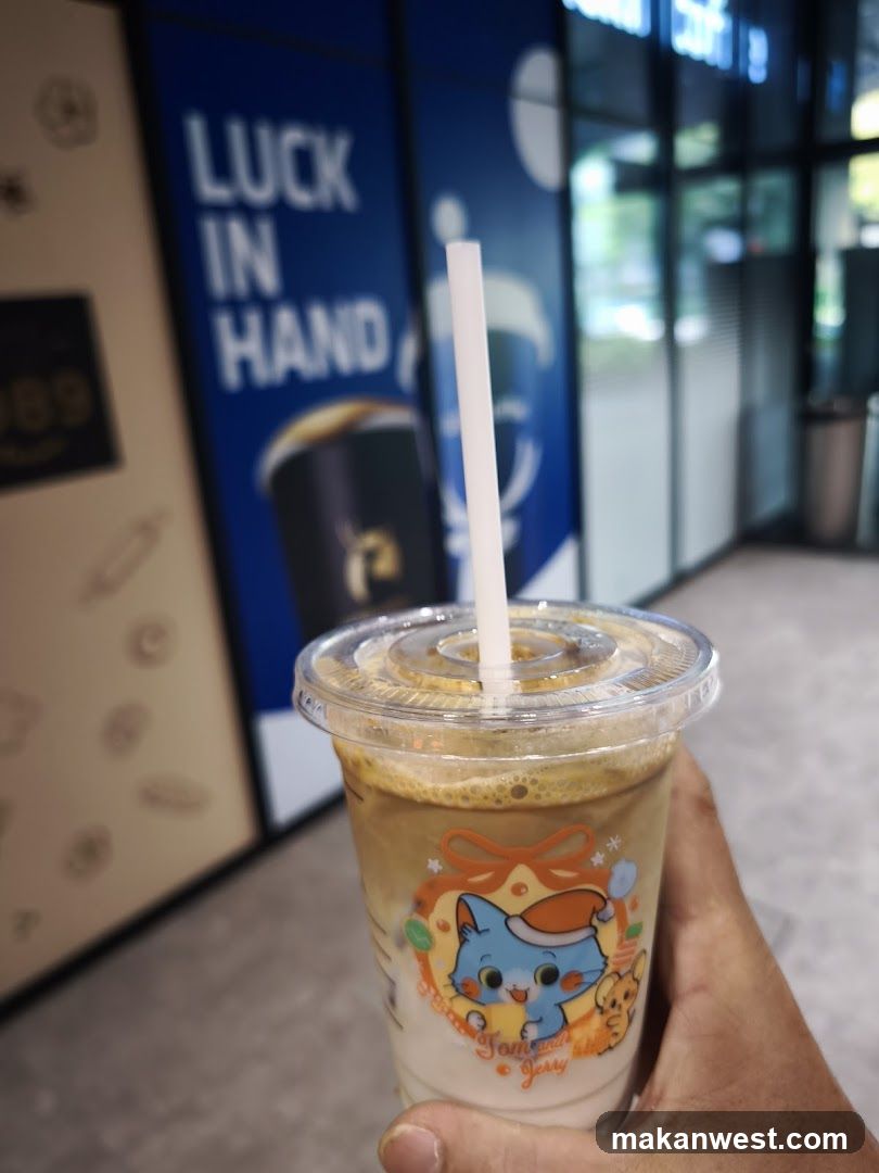 Iced Coffee with Cat Design Cup