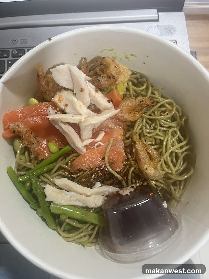 Salmon and Chicken Noodle Bowl