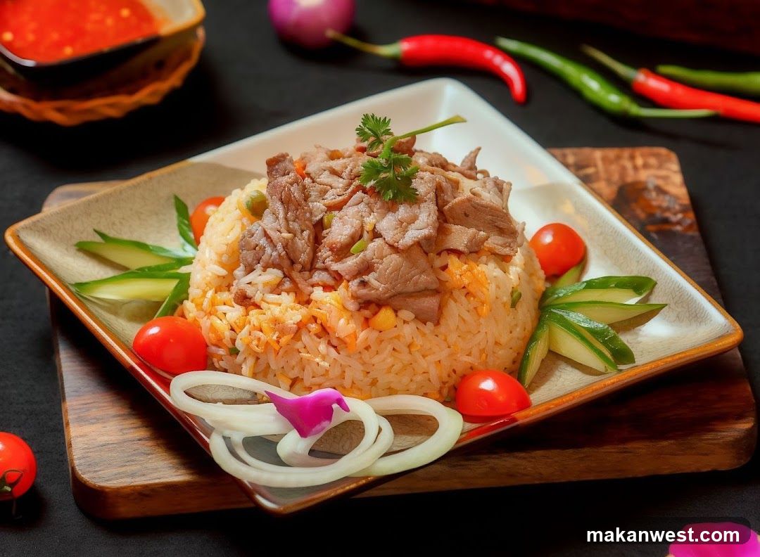 Beef Fried Rice with Garnish