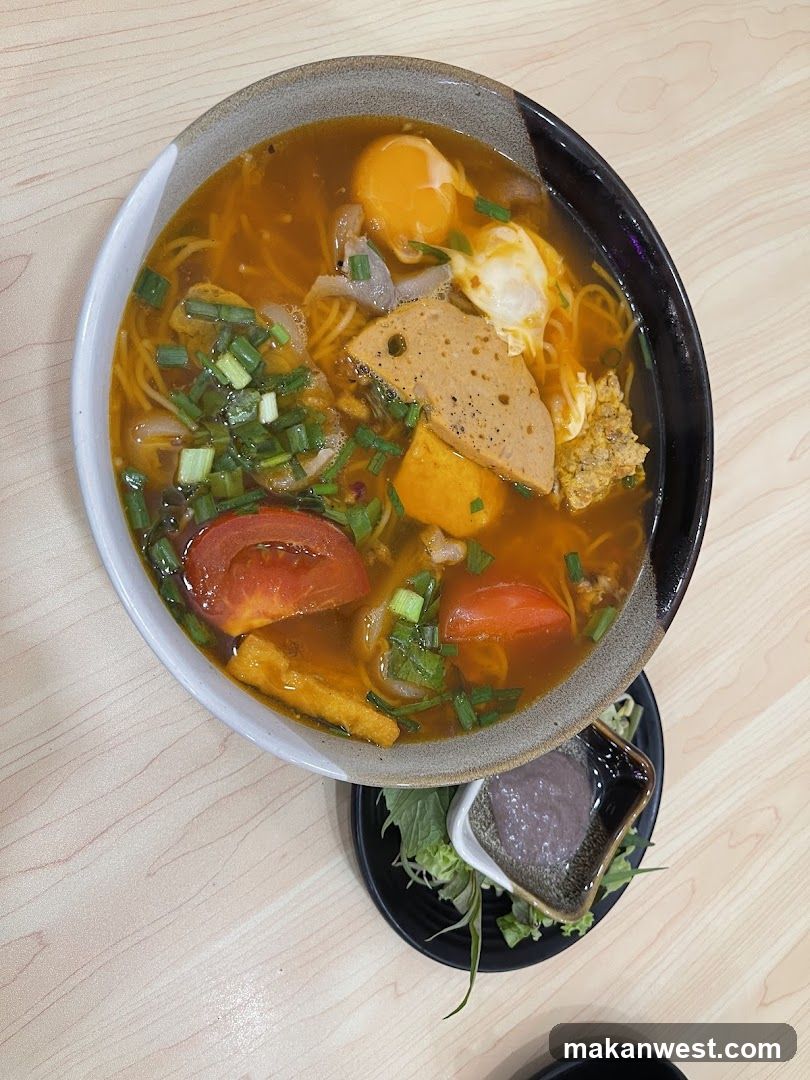 Tomato Egg Noodle Soup Bowl