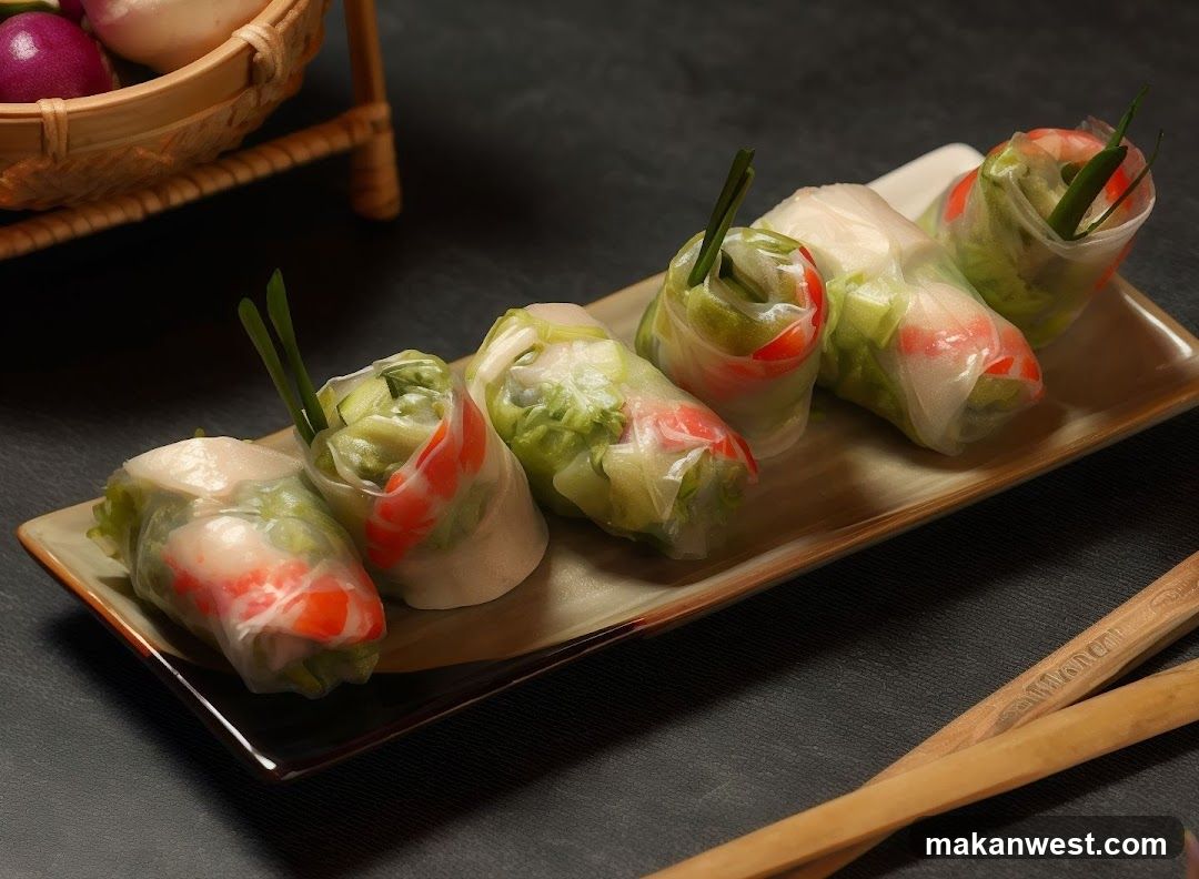 Spring Rolls on a Plate