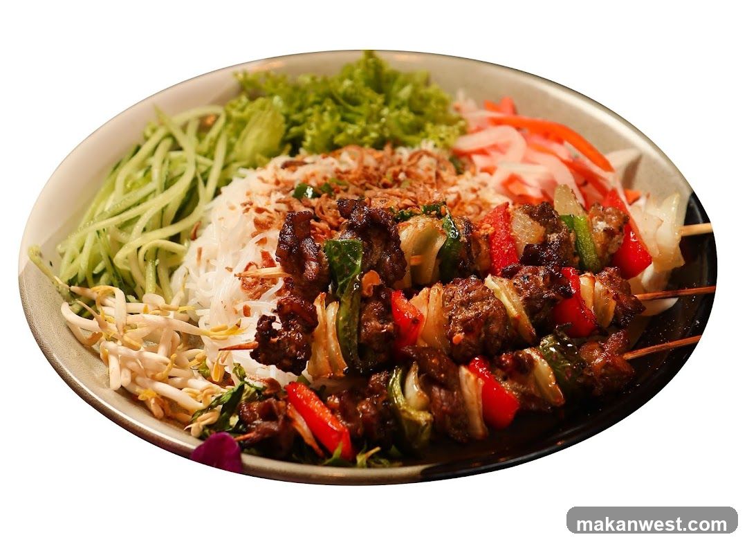 Grilled Skewers with Rice and Vegetables