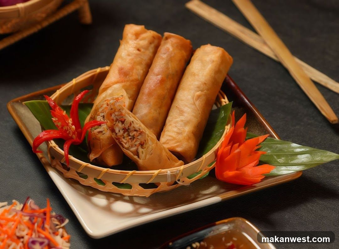 Spring Rolls with Garnish