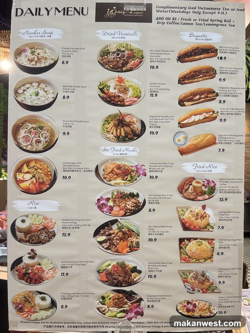 DAILY MENU - Saigon Restaurant
