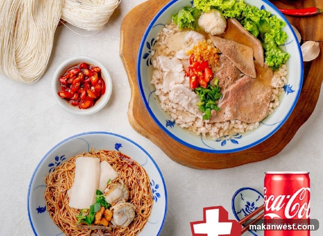 Noodle Dish with Condiments and Drink
