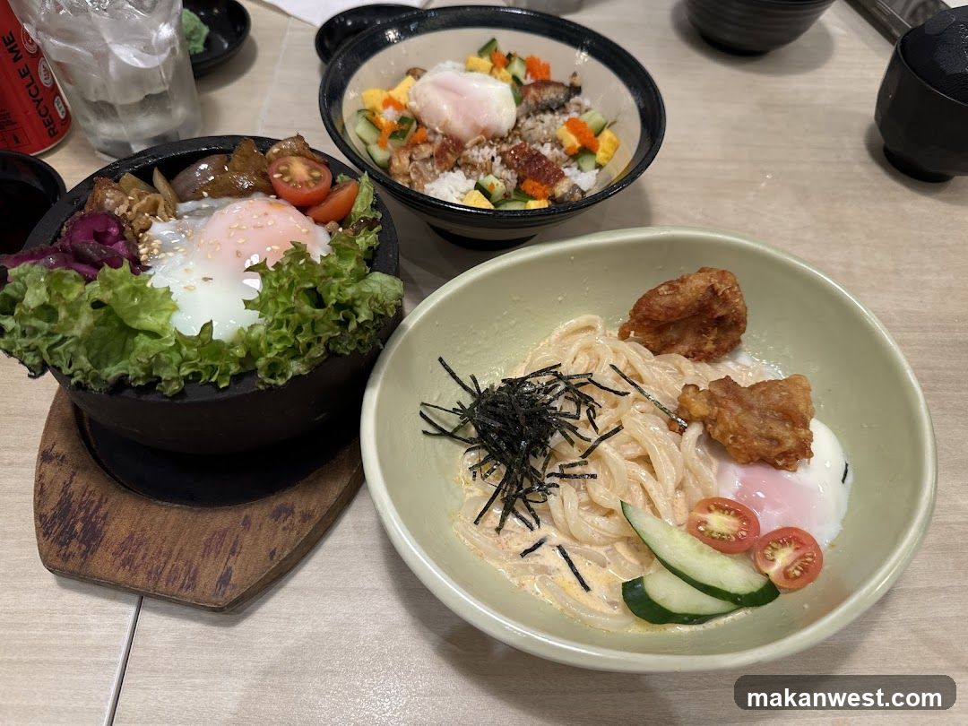 Bowl of food with egg and vegetables
