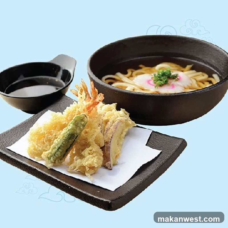 Japanese Meal Set with Tempura and Udon