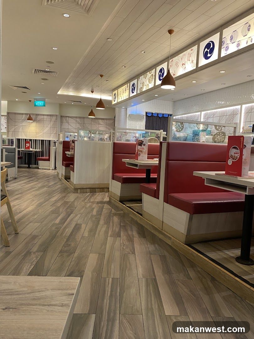 Restaurant Interior with Red Booths