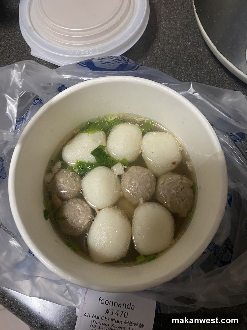 Bowl of Soup with Meatballs and Fish Balls