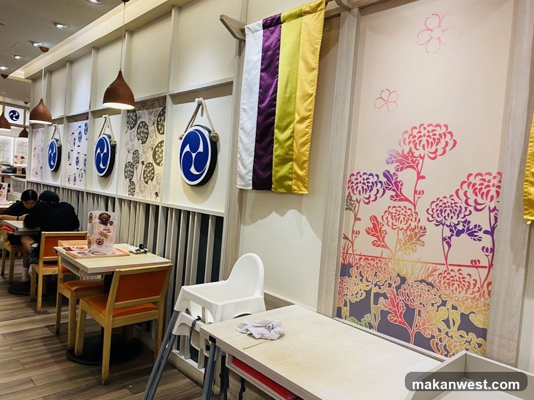 Restaurant Interior with Decorative Wall Art and Dining Tables