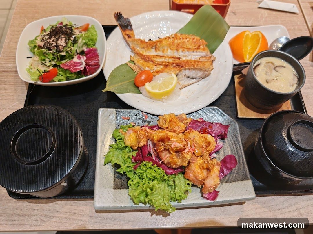 Japanese-style meal spread