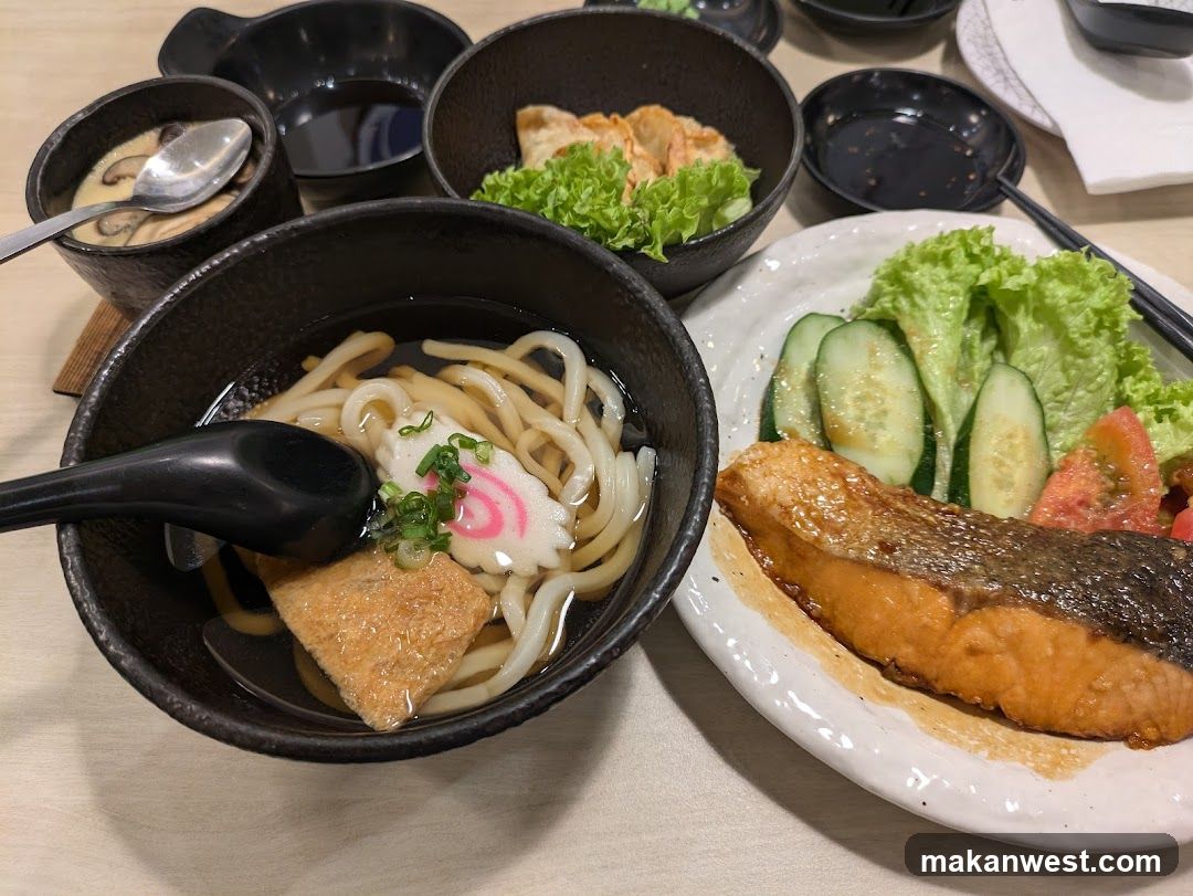 Udon and Salmon Meal