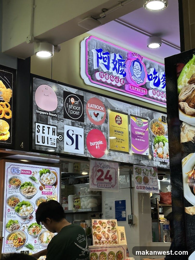 Food Stall Interior with Signage and Menu Display