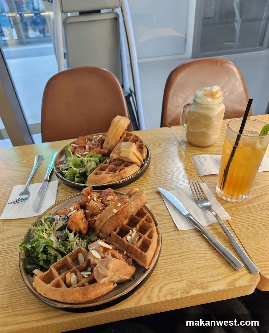Waffle and Drink at Cafe