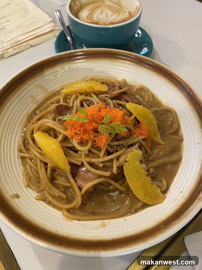 Pasta with Orange and Caviar Garnish