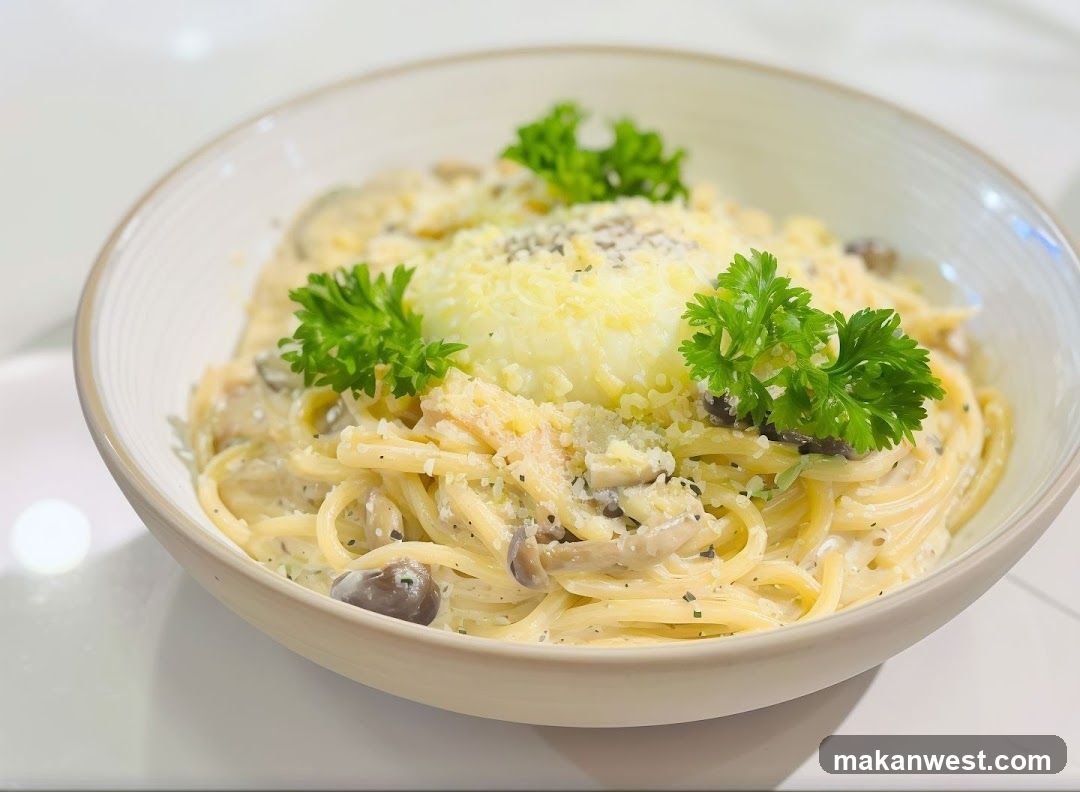 Creamy Pasta with Mushrooms and Parsley