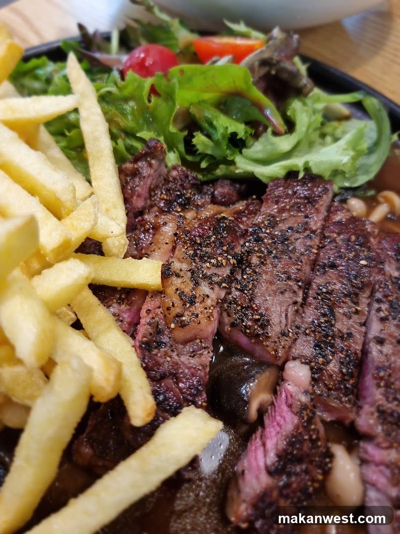 Steak Plate with Fries and Salad