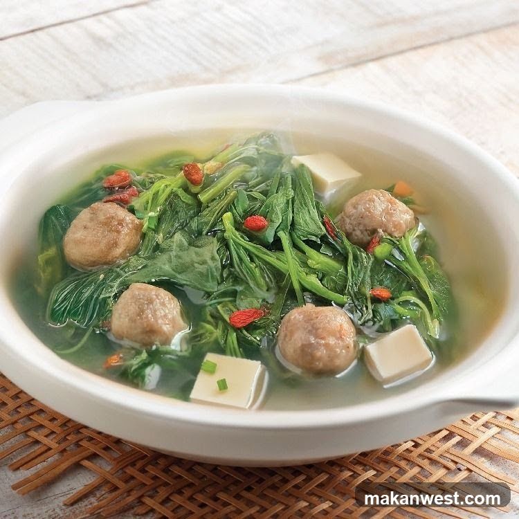 Vegetable Soup with Meatballs and Tofu