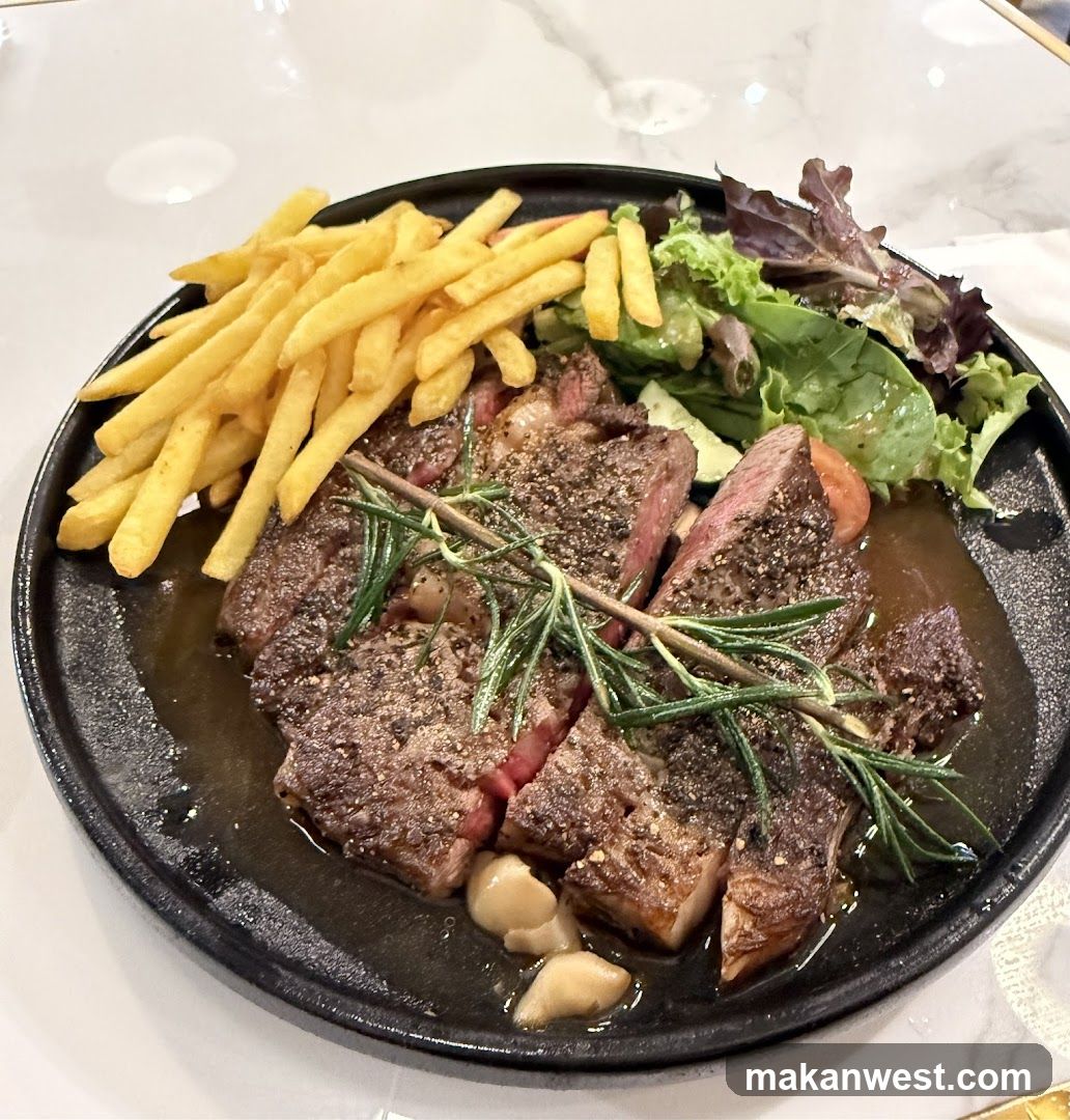 Steak with Fries and Salad
