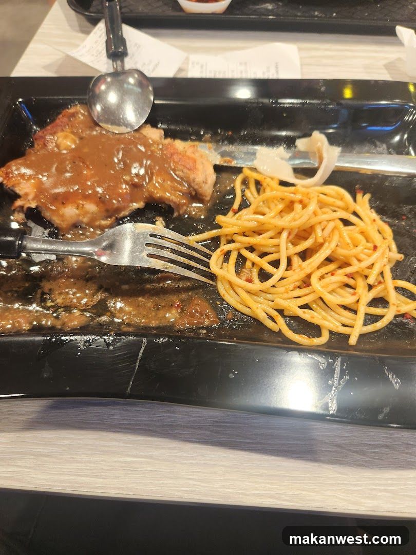 Meal with Steak and Pasta