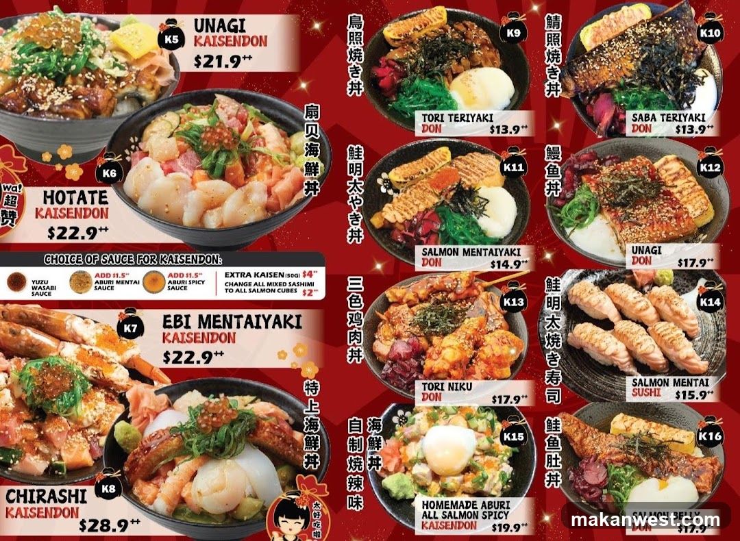 Kaisendon Menu