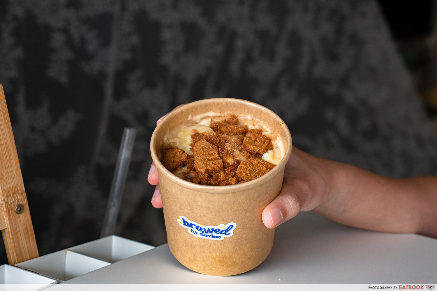 Biscoff Banana Shiok dessert at Brewed by Davine, Bukit Batok