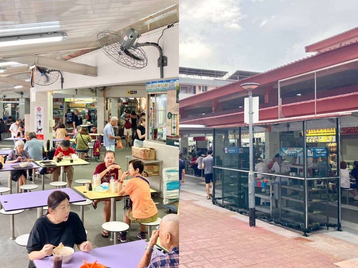 Additional fans and bird netting installed during Clementi 448 hawker centre renovation