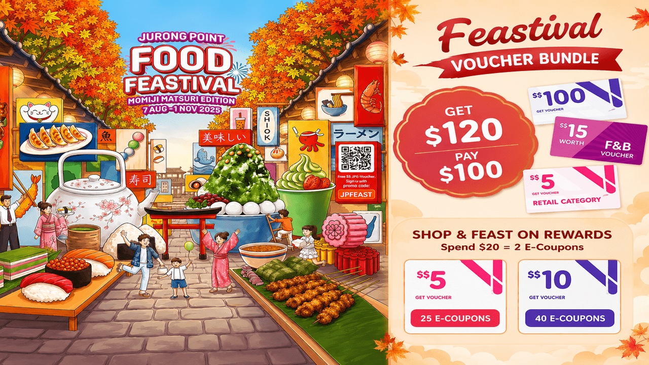 Jurong Point Food Feastival spend-and-redeem chart for L Privileges members through 1 November 2026