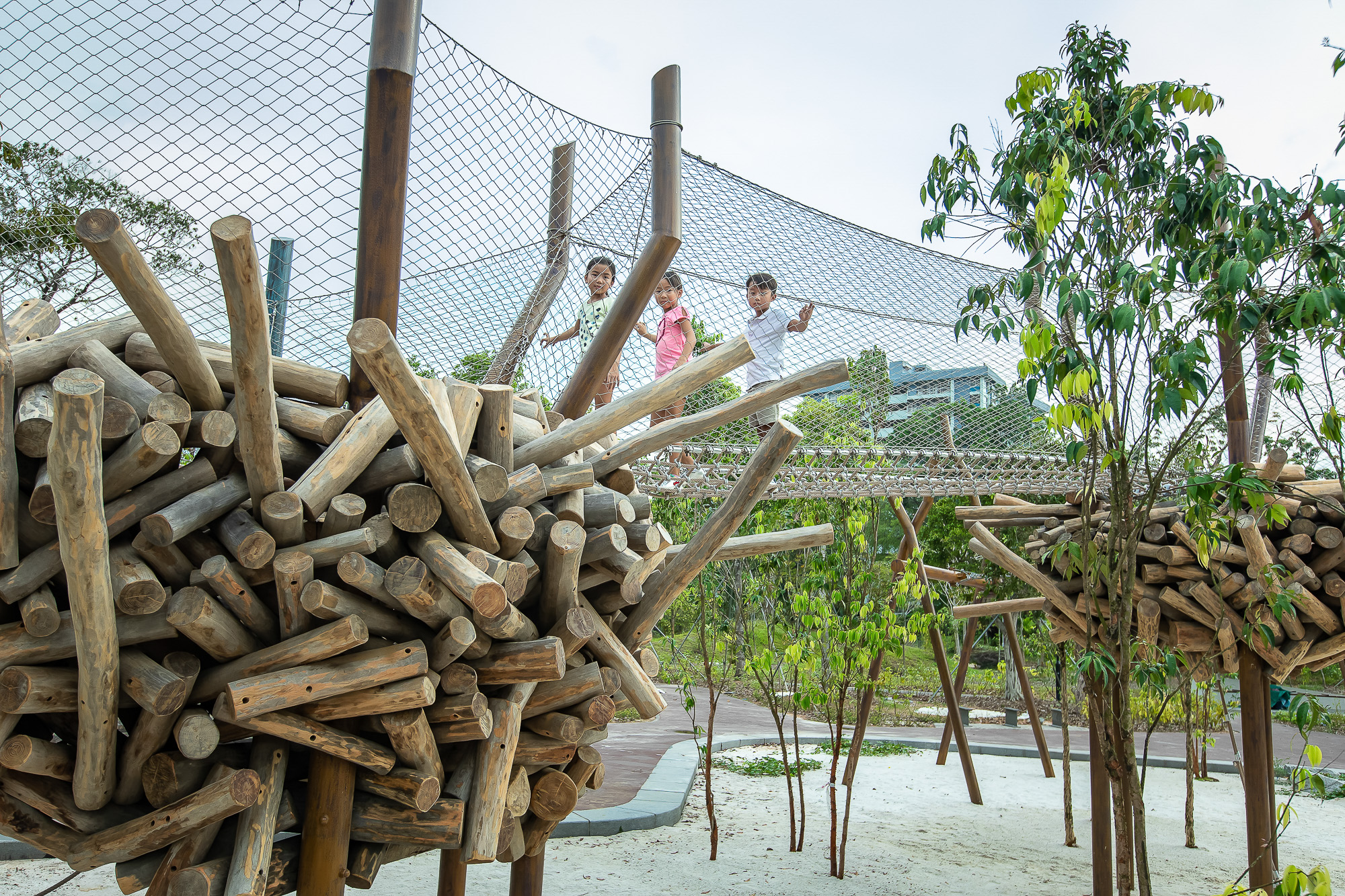 Forest Ramble playgarden adventure stations where Monkey Play is located at Jurong Lake Gardens