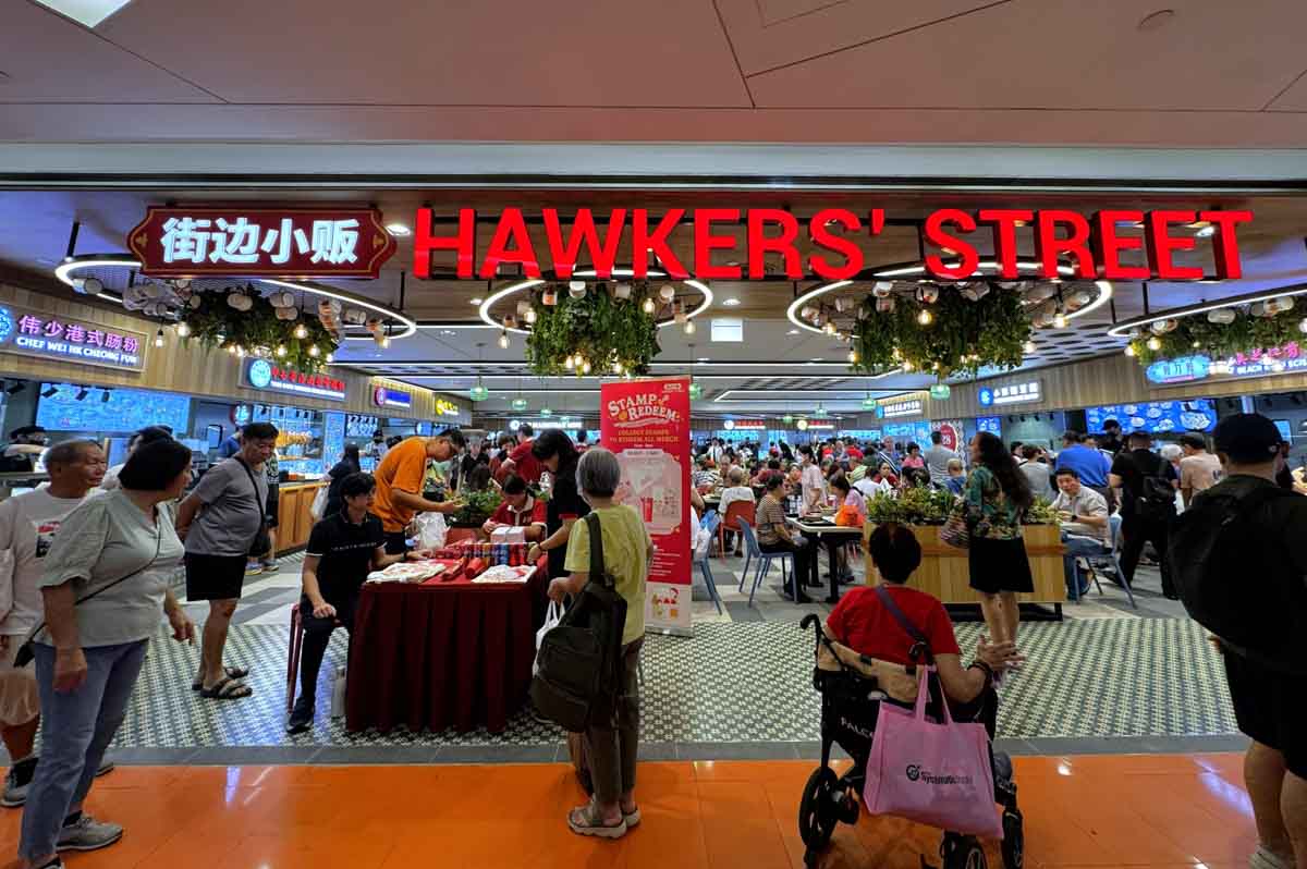 Hawkers Street at Clementi, a modern hawker concept with curated stalls that opened in October 2025 as part of the west-side food scene revival