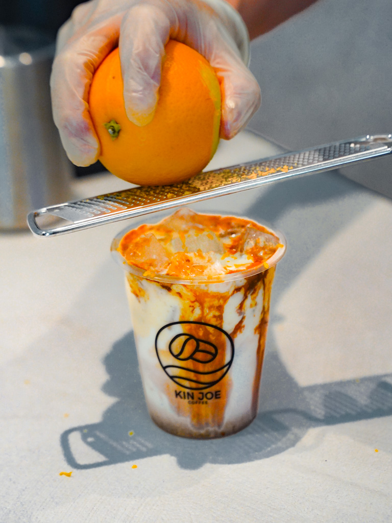 Tiger Bomb orange zest coffee at Kin Joe Coffee Beauty World