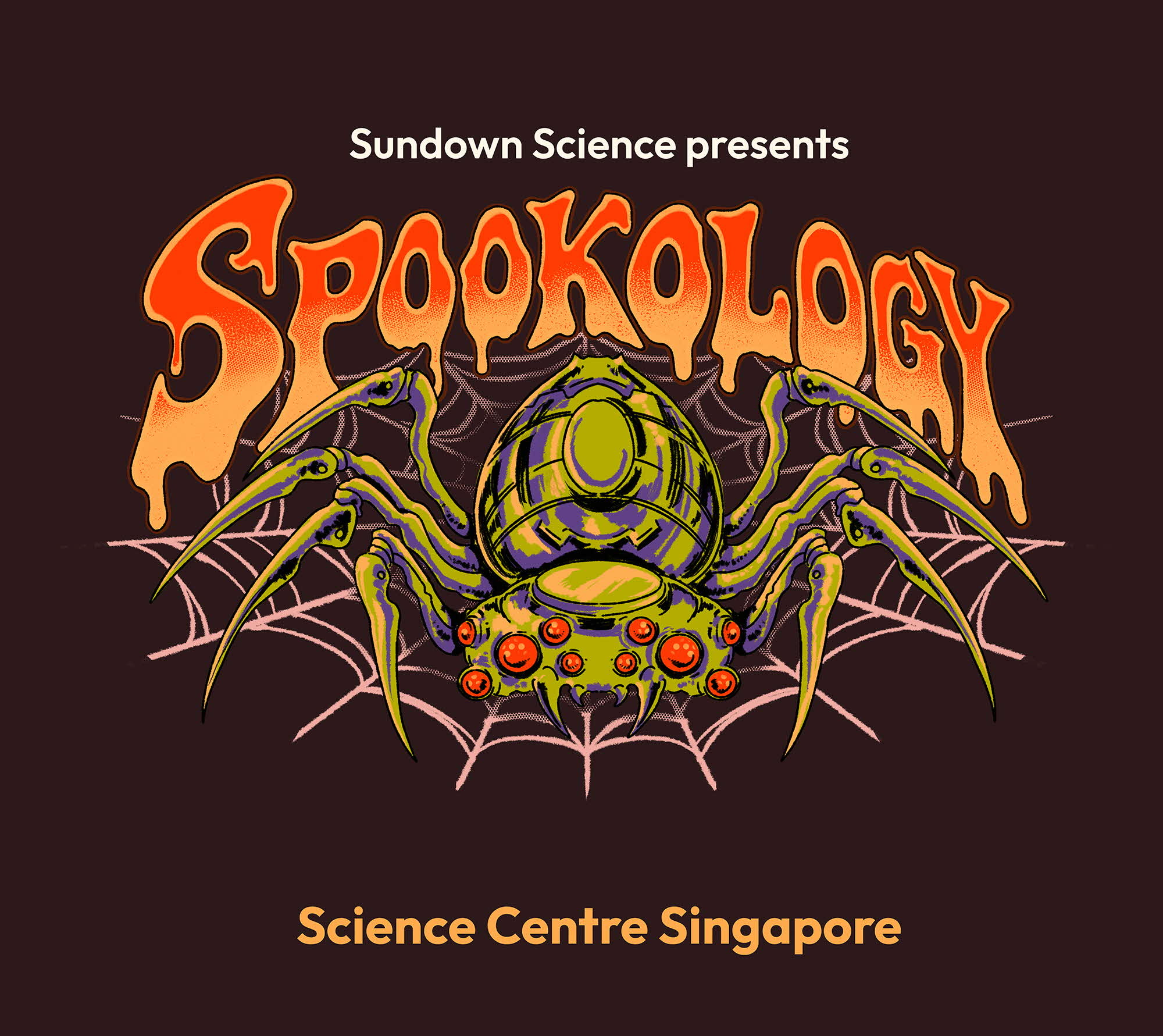 Spookology 2026 spider hunt poster at Science Centre Singapore Jurong East
