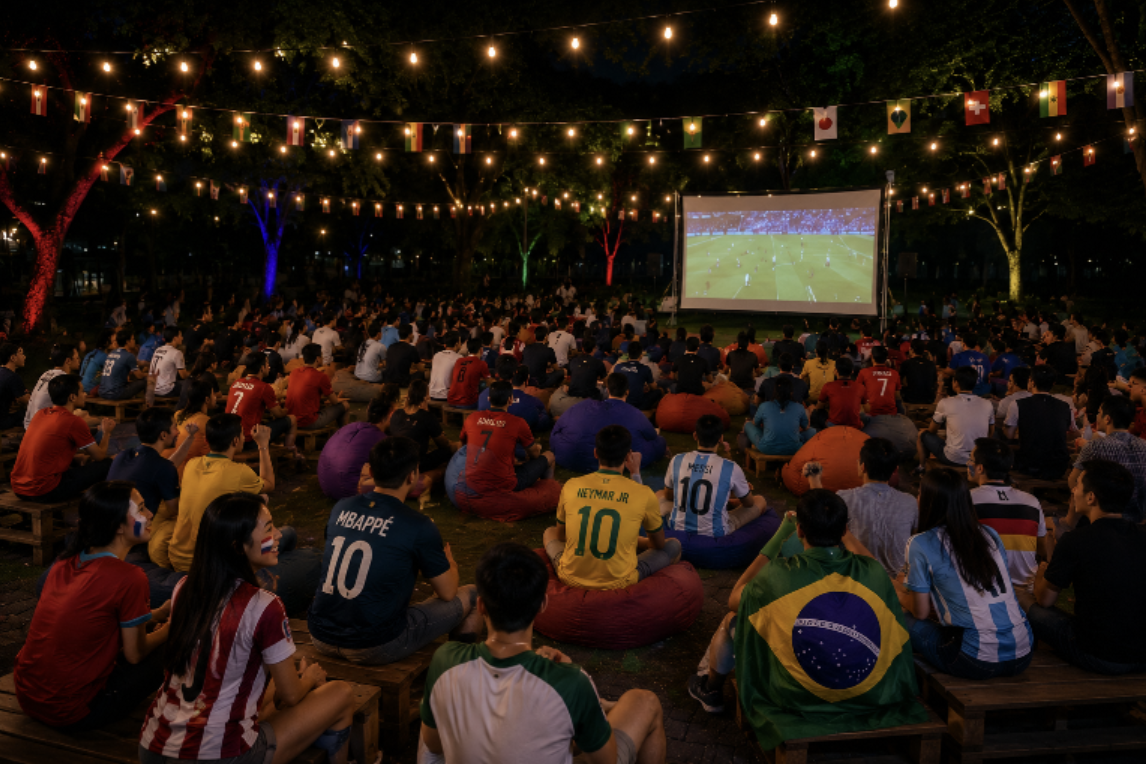 ActiveSG Football Finals Watch Party Carnival at Clementi Sport Centre with mini games and refreshments