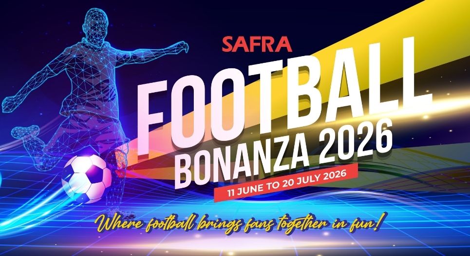 SAFRA Football Bonanza 2026 live screening at SAFRA Jurong clubhouse atrium